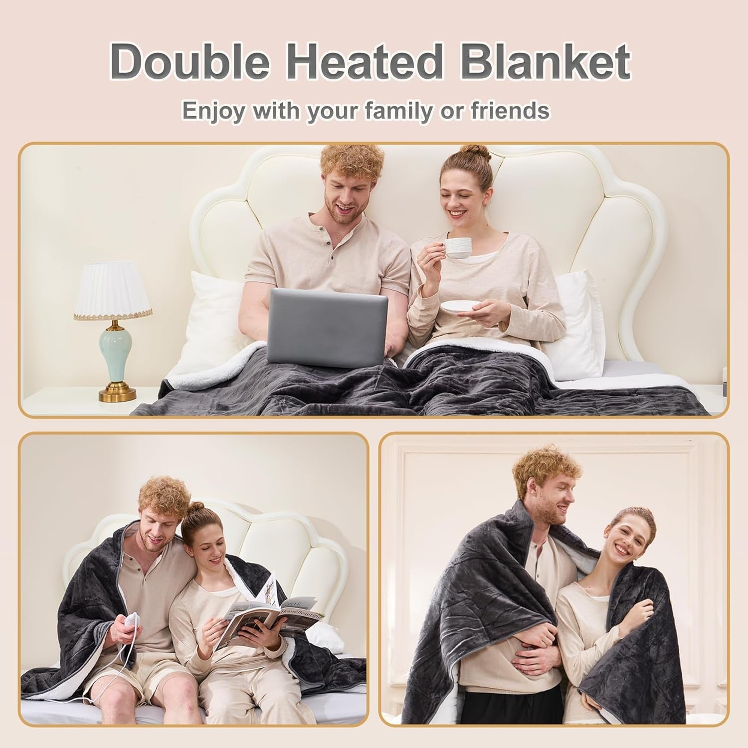 Electric Heated Throw Blanket 4 Heat Settings Auto Off LCD 200x150cm
