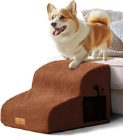 2-Step Dog Stairs Ramp Small Pets Non-Slip Foam Bed Access