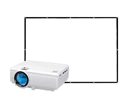 Portable Home Theater Projector 1080P Support + 100" Screen Bundle