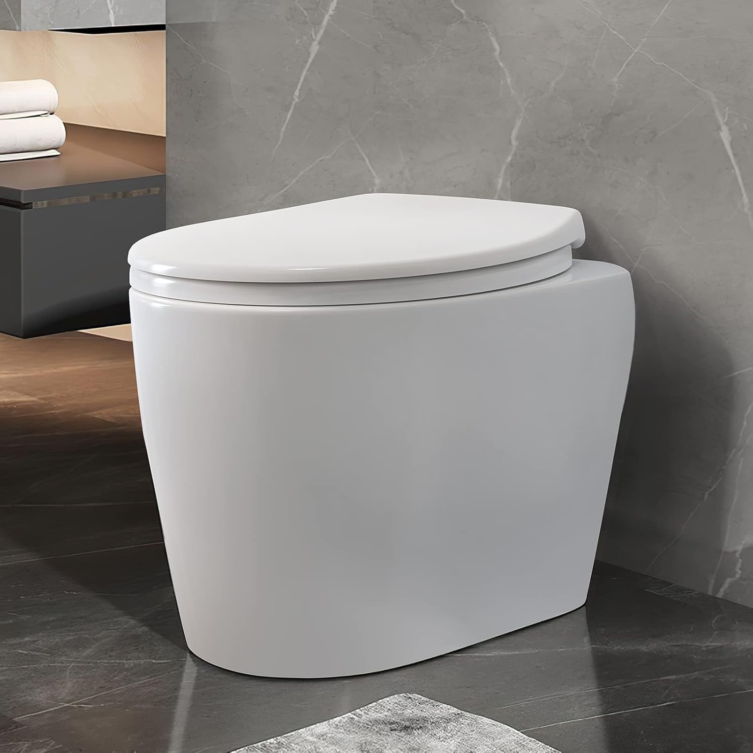 White Oval Toilet Seat Quick Release Anti-Bacterial Top Fix 45x37cm