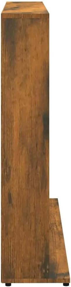 CD Storage Cabinet 15 Compartment Media Shelf Bookcase Smoked Oak
