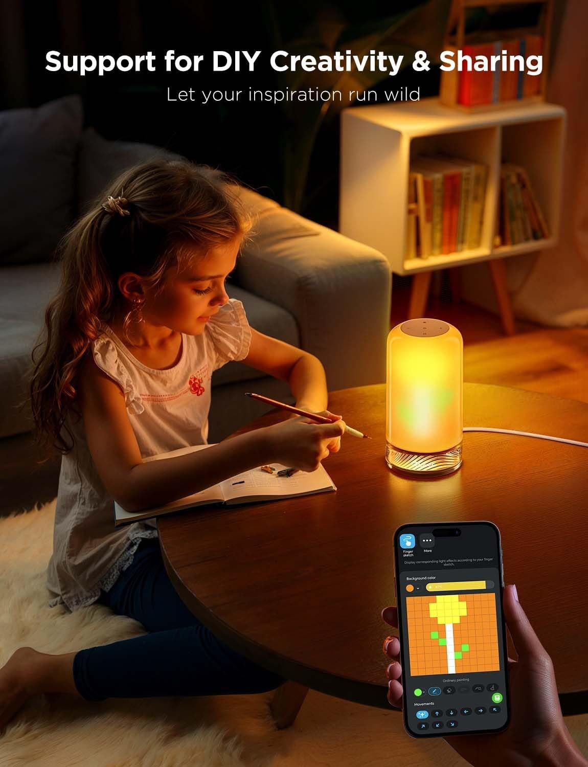 Smart RGB Touch Bedside Table Lamp App Control Night Light Kids Bedroom