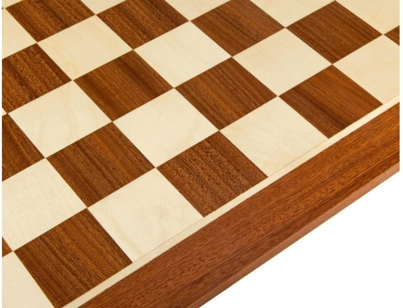 Luxury 19" Mahogany & Sycamore Chess Board | 48cm Large Wooden Tournament Board