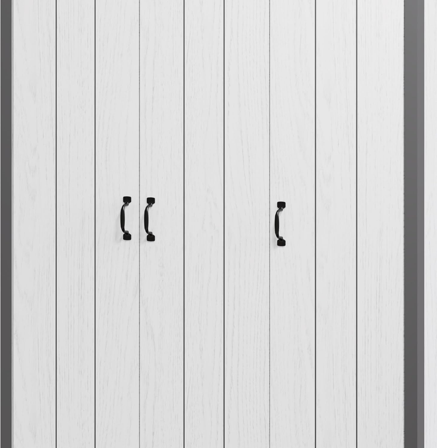 3 Door Bedroom Wardrobe with Rails & Shelves – White Storage Unit