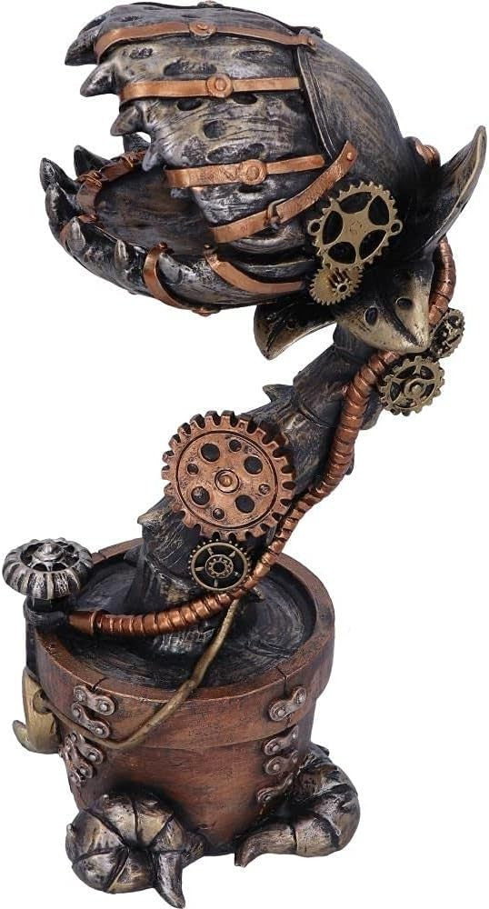 Steampunk Mechanical Venus Fly Trap Figurine 24.3cm Bronze Resin Ornament