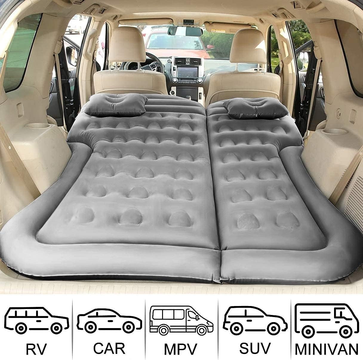 Luxury SUV Car Air Mattress Double Inflatable Camping Bed w Pump & Pillows