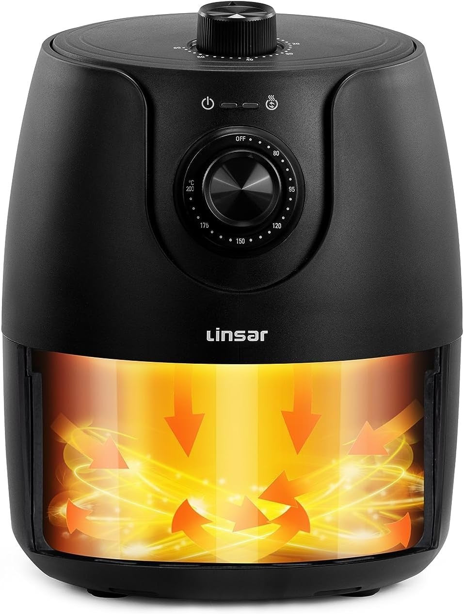 Compact Air Fryer 1.8L 1200W Oil Free Timer Temp Control Fast Energy Saving