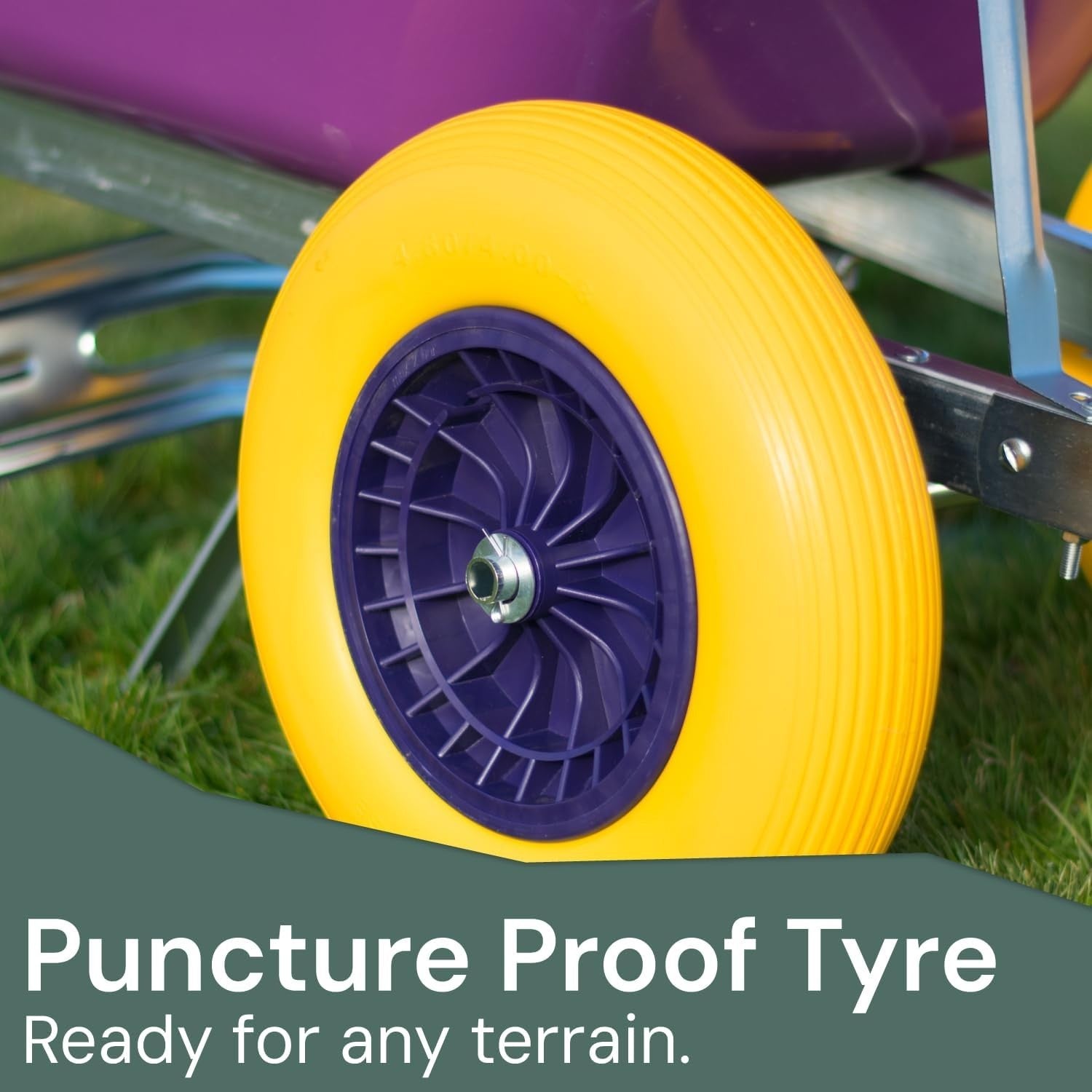 200L Twin-Wheel Wheelbarrow Purple – Puncture-Proof Tyres, Heavy Duty 150kg