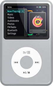 128GB Kids MP3 Player Bluetooth Touch Screen FM Silver