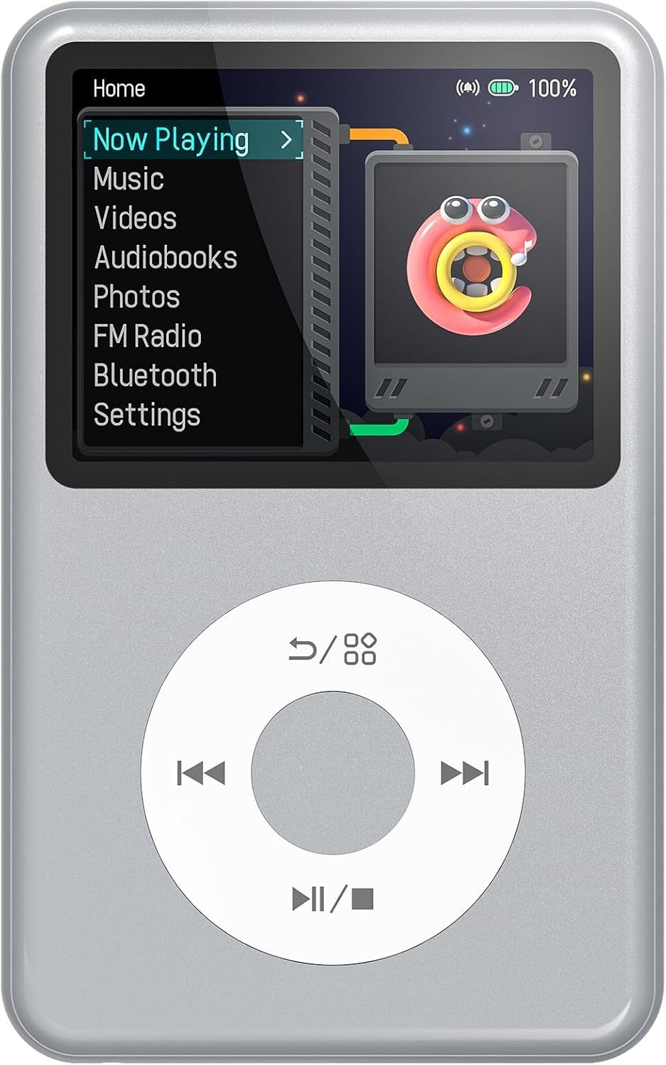 128GB Kids MP3 Player Bluetooth Touch Screen FM Silver