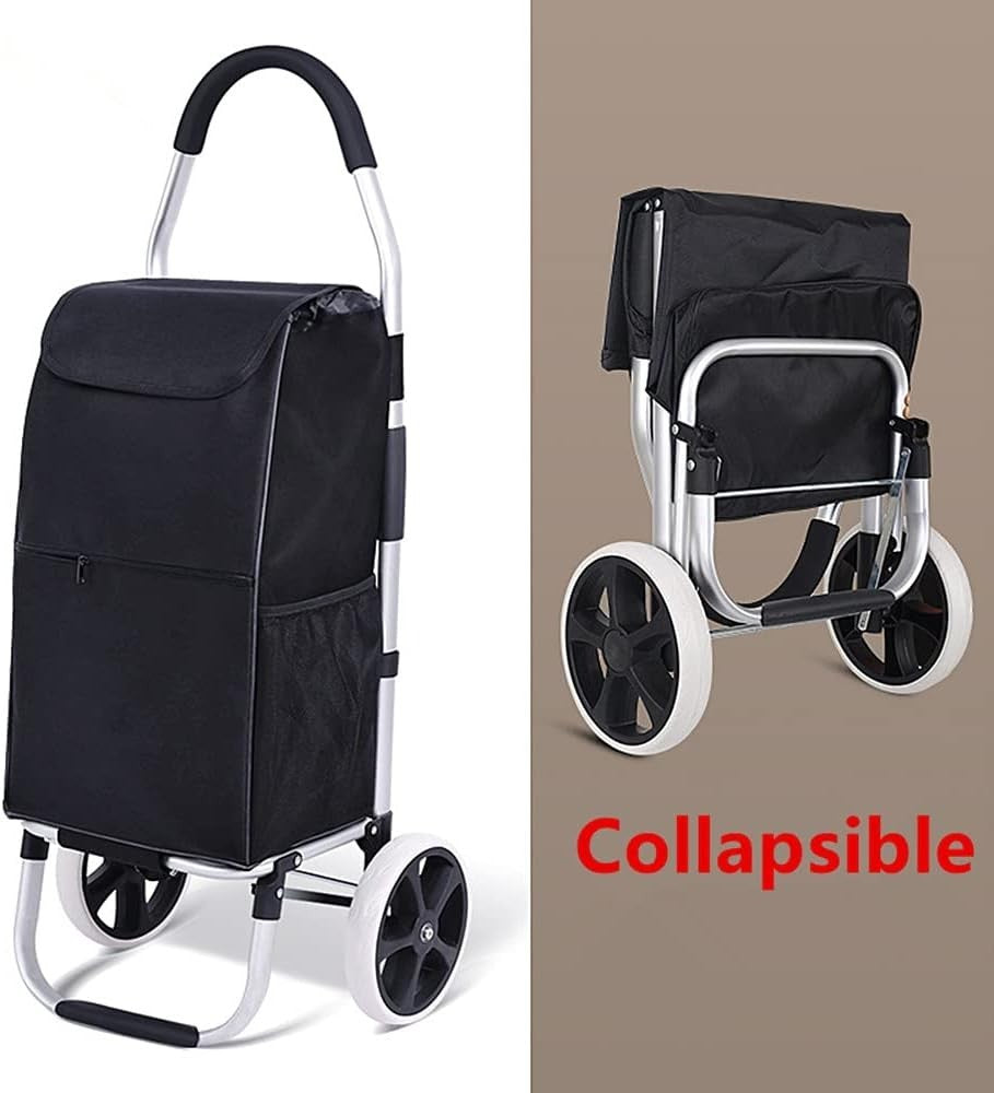 Foldable Shopping Trolley Cart 48L Waterproof Grocery Bag Wheels Handle