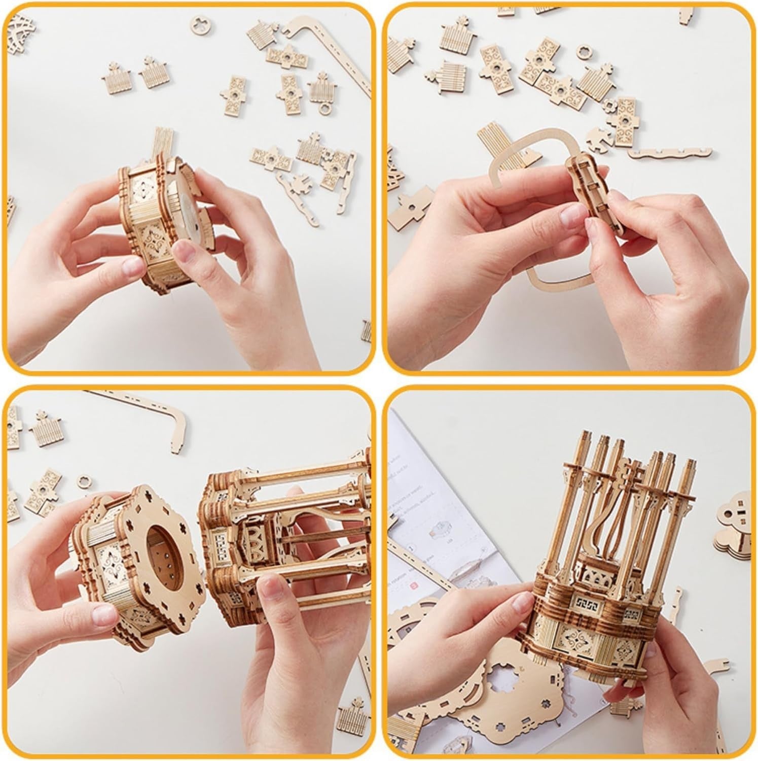 Wooden Airship 3D Puzzle Kit – Steampunk DIY Model for Adults & Home Decor