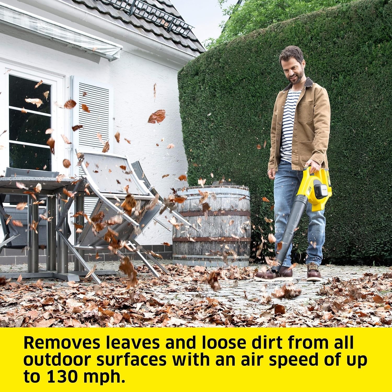 Cordless Leaf Blower 18V Lightweight Handheld Garden Patio Cleaner