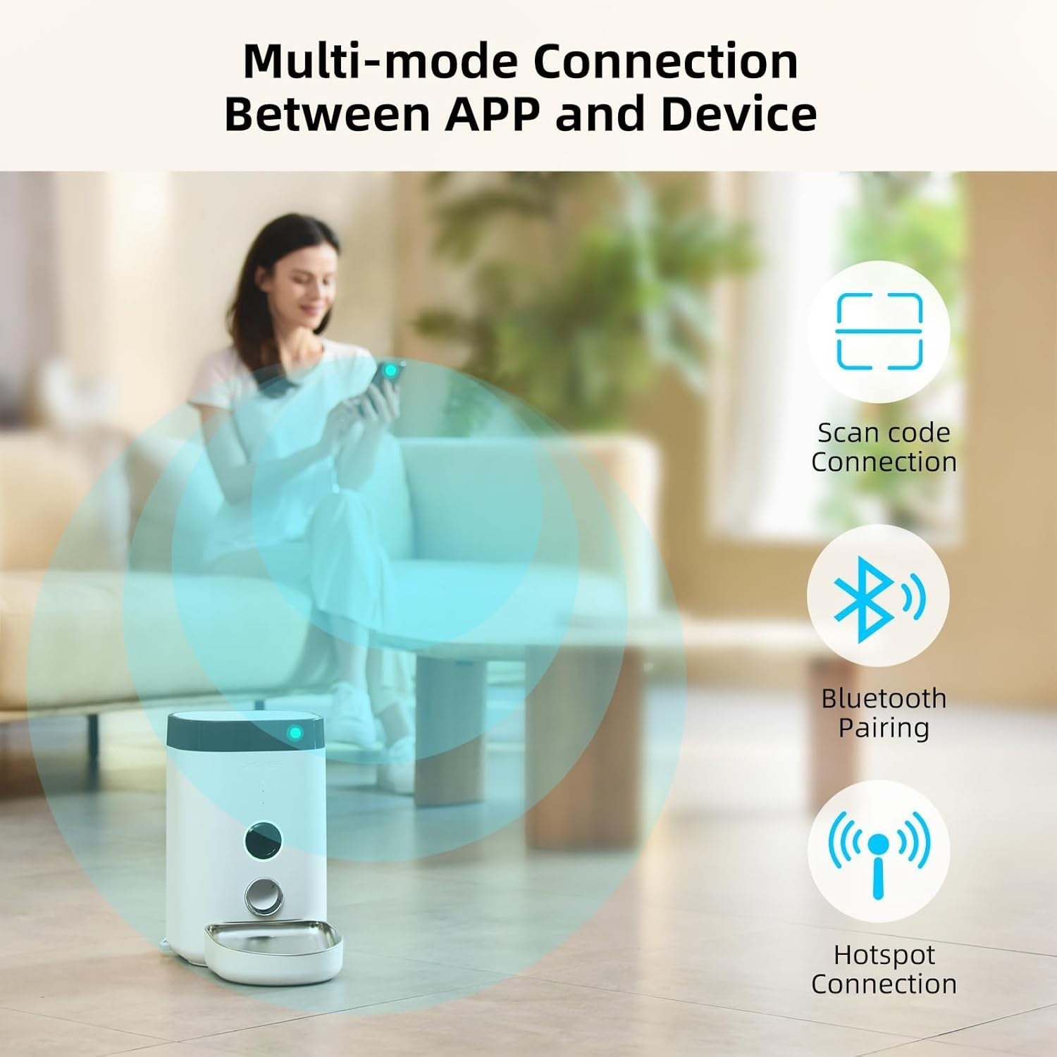 Smart Pet Feeder with Camera 1080P WiFi App Control 4L Auto Feeder