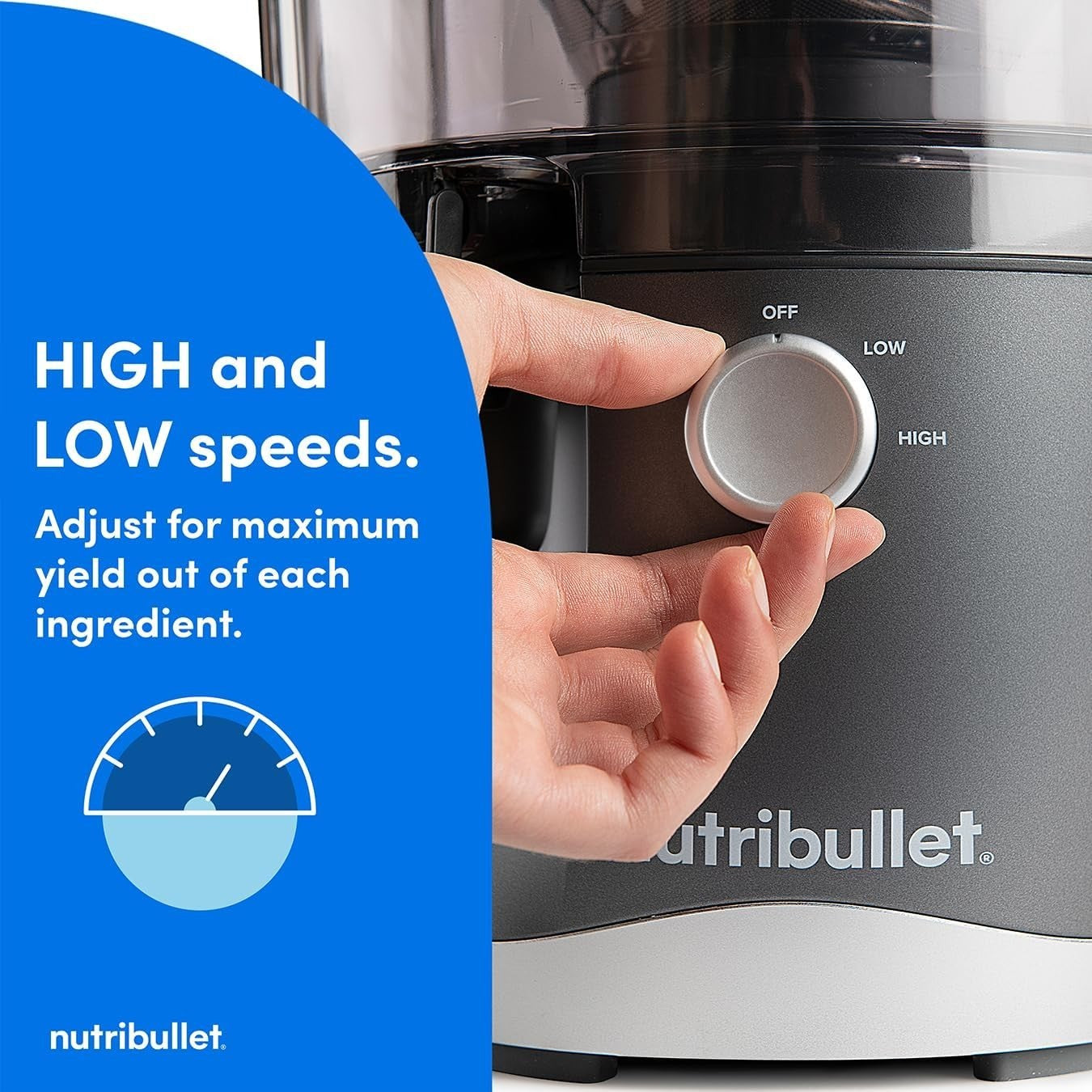 800W Centrifugal Juicer 3in Wide Chute 2 Speed No Drip Easy Clean