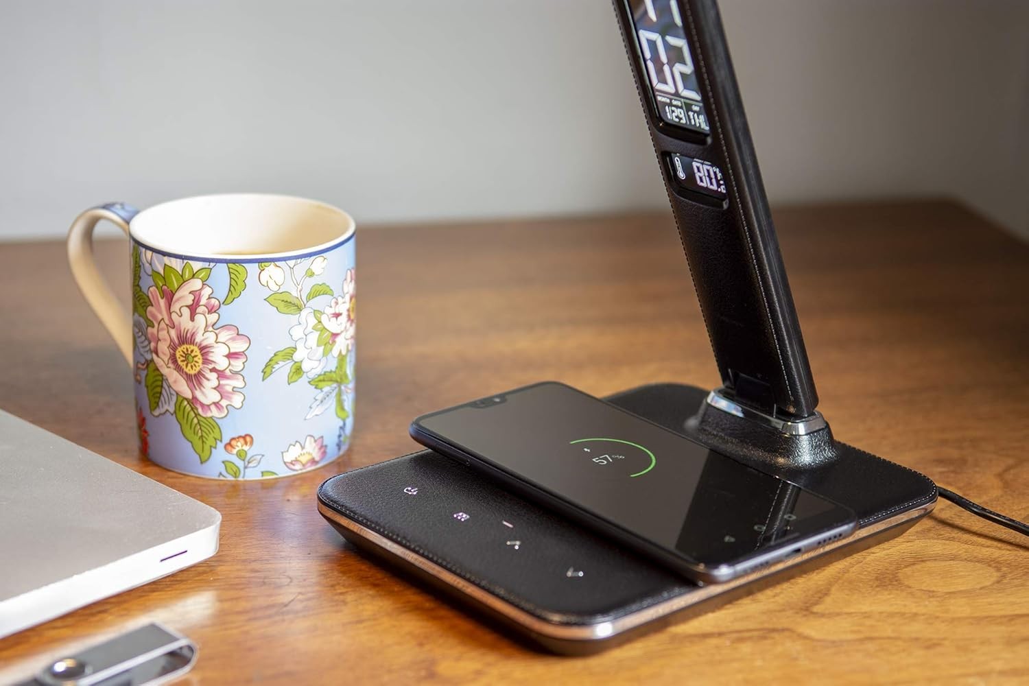 LED Desk Lamp Touch Control Wireless Charger Alarm Clock Foldable Light