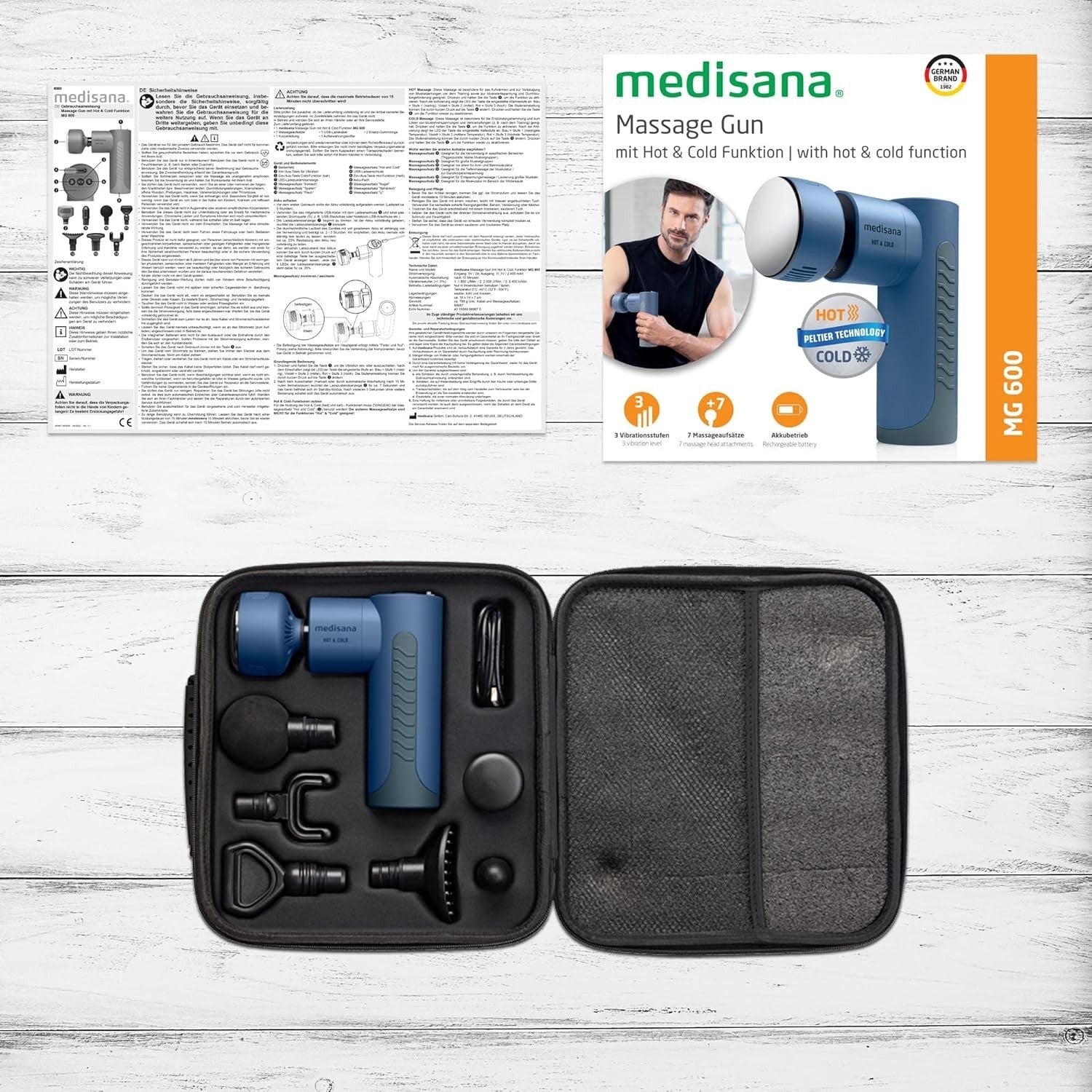 Hot & Cold Massage Gun Deep Tissue Percussion Therapy 7 Heads Muscle Relief
