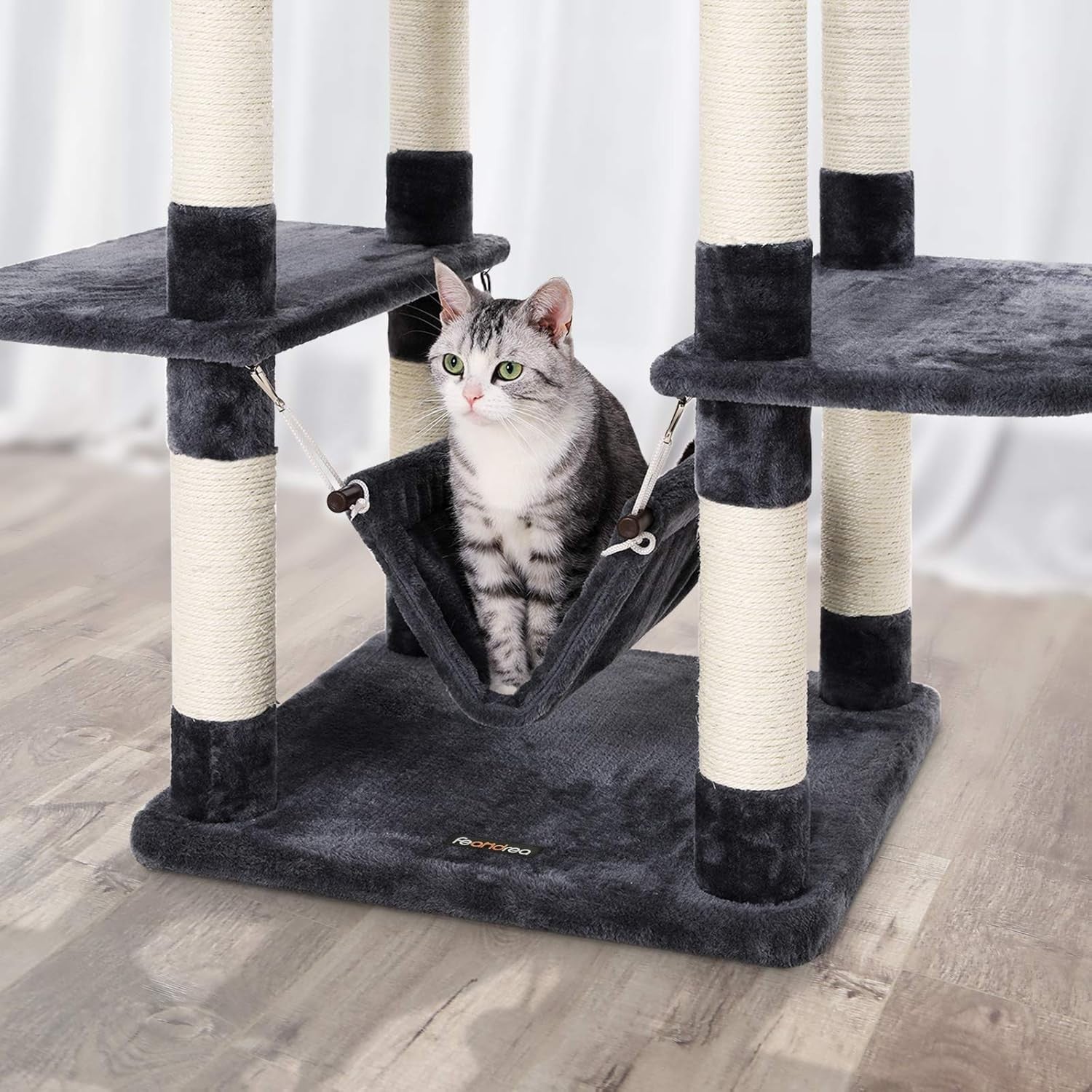 Large Cat Tree Tower 154cm Scratching Posts Hammock Condo Multi-Level