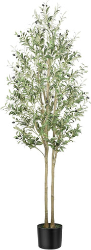 7ft Artificial Olive Tree with Pot Lifelike Leaves Tall Indoor Outdoor Decor