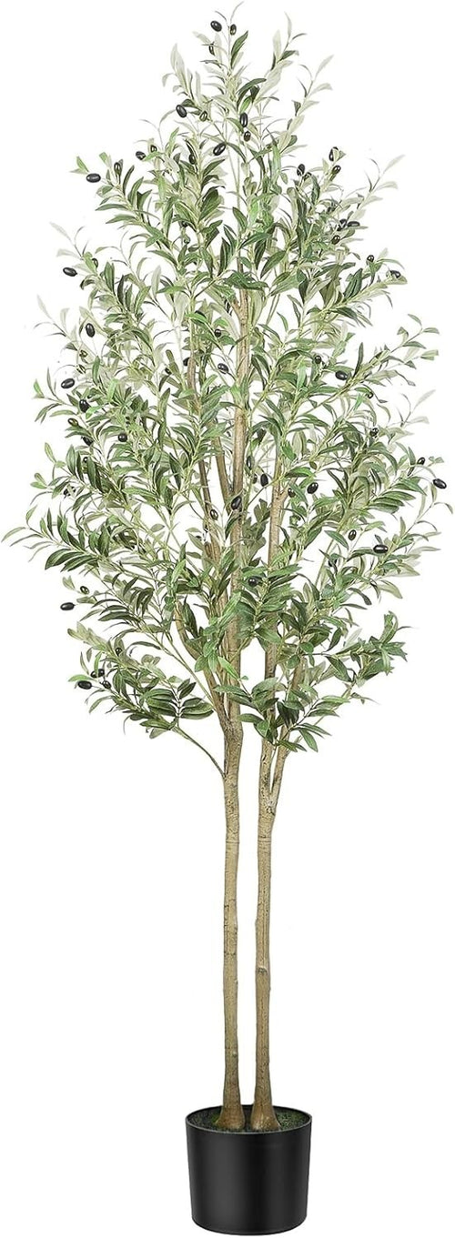7ft Artificial Olive Tree with Pot Lifelike Leaves Tall Indoor Outdoor Decor