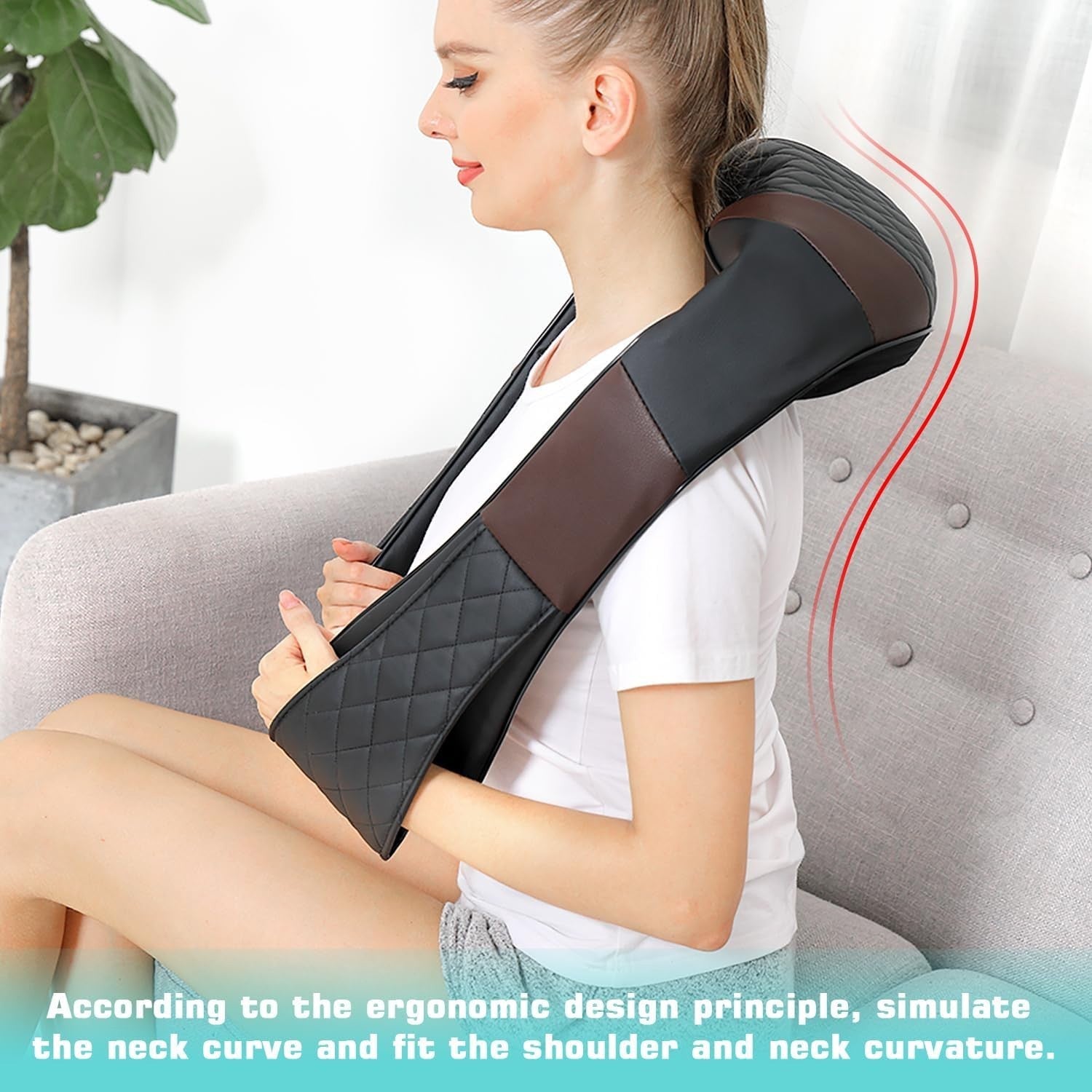 Shiatsu Neck Shoulder Massager with Heat Deep Kneading Back Pain Relief