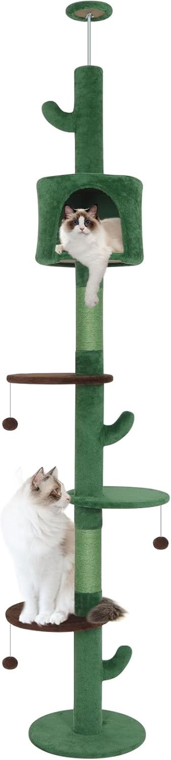 Floor to Ceiling Cat Tree 260cm Tall Tower Scratching Post Condo