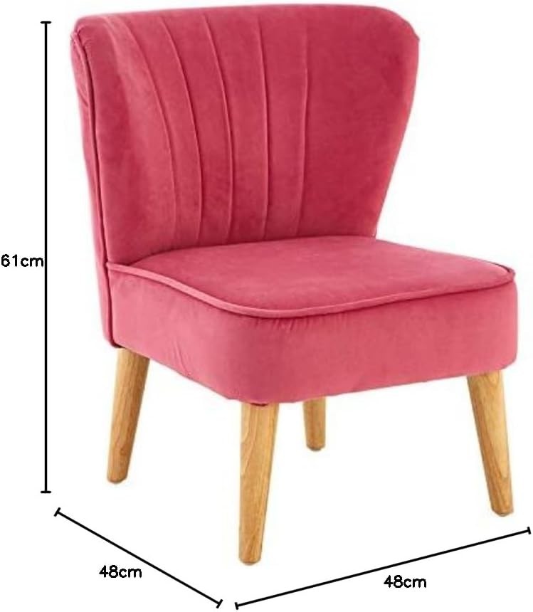 Soft Pink Kids Velvet Chair with Wooden Legs – Cozy, Stylish & Durable
