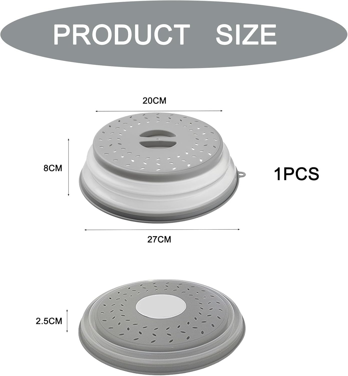 Microwave Splatter Guard Lid Cover Steam Vents Easy-Clean Food Protector