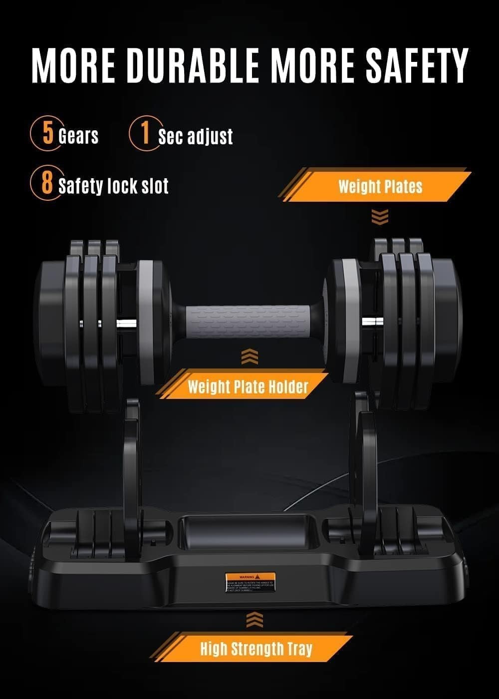 Adjustable Dumbbells Pair 6.5kg–24.5kg Quick Change Space Saving Home Gym
