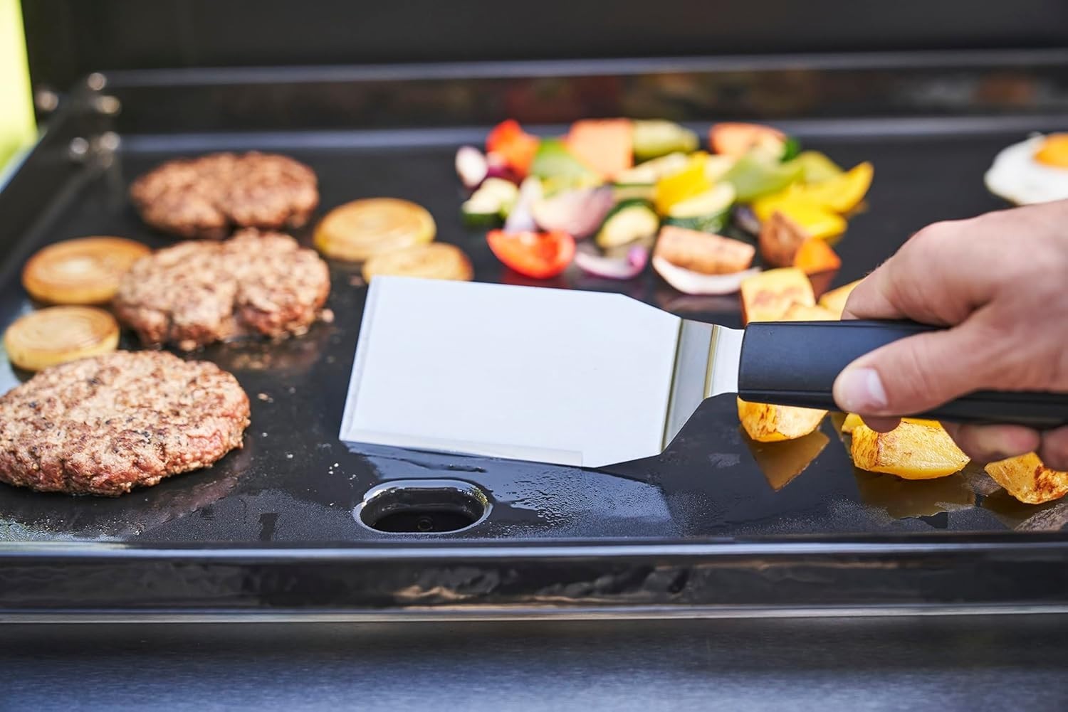 3 Burner Gas Griddle BBQ Outdoor Flat Top Grill Cast Iron Plate