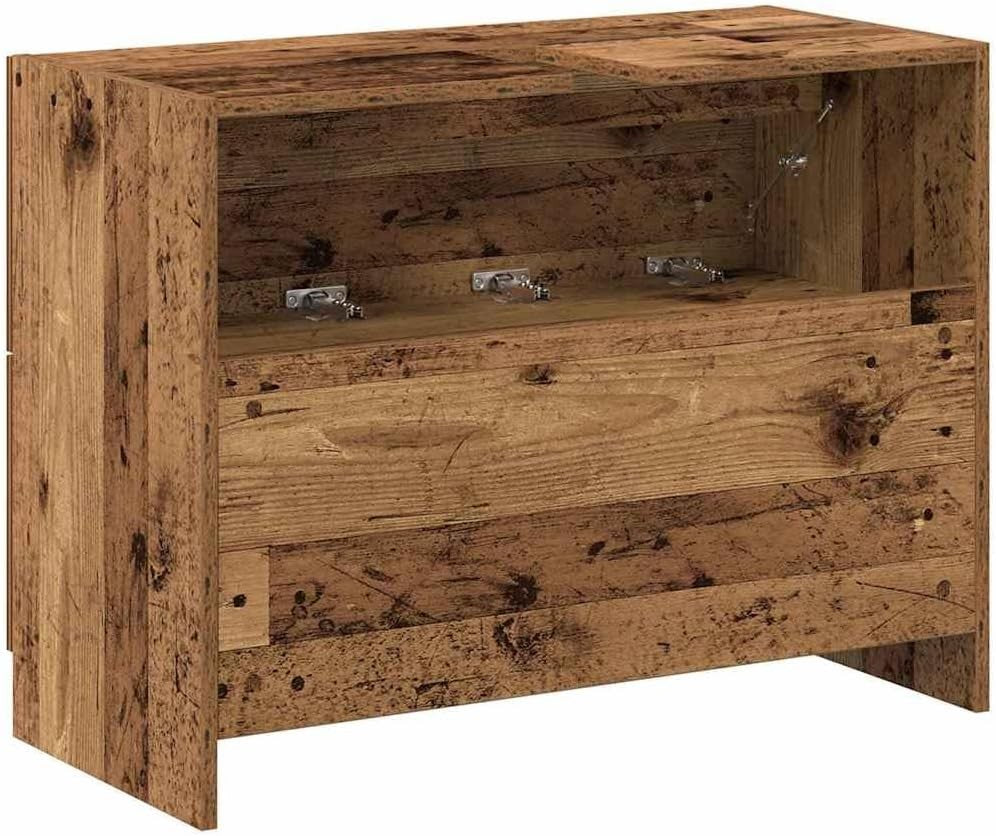 Rustic Bathroom Sink Cabinet 78x37x59cm Wooden Under Sink Storage Unit