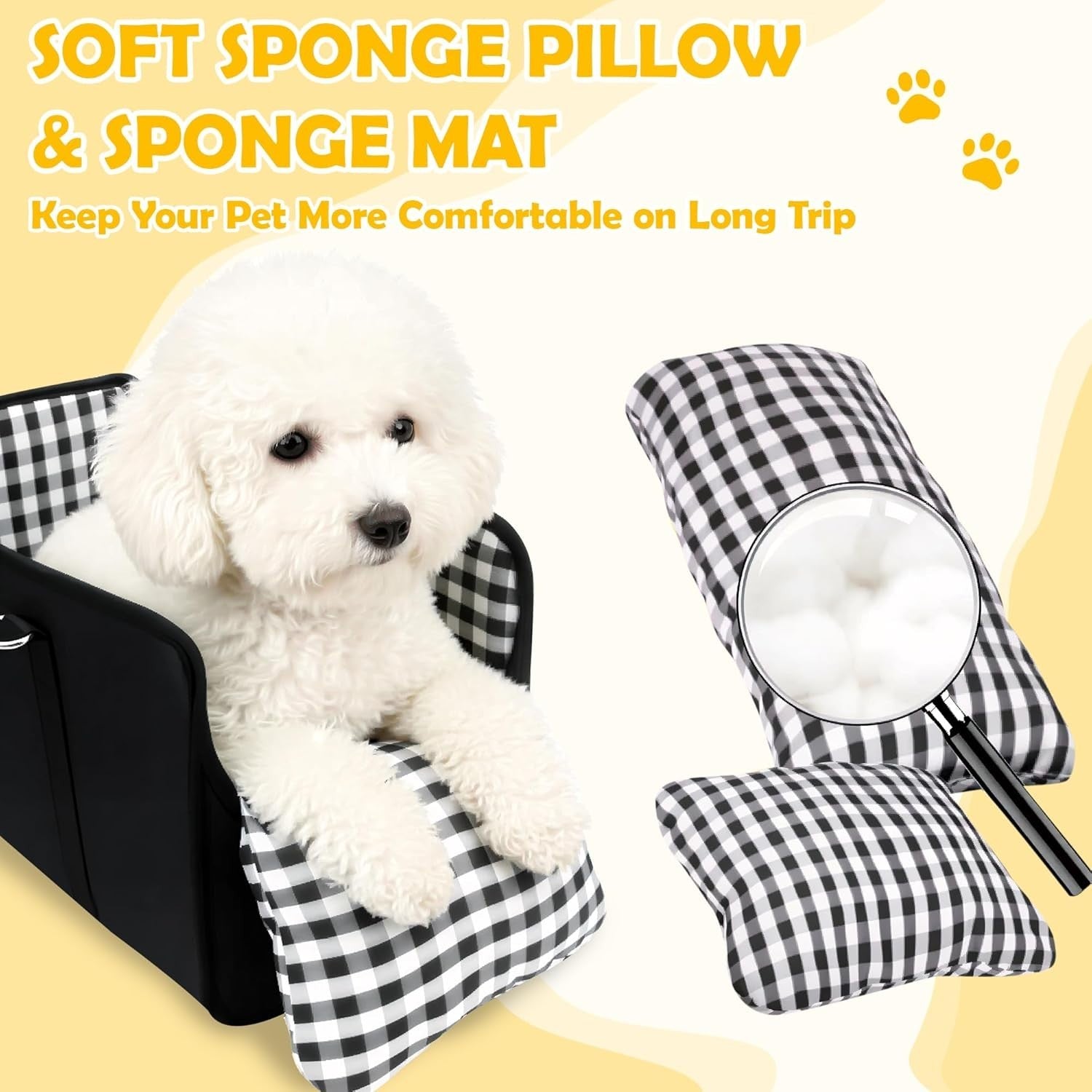 Center Console Dog Car Seat Portable Pet Booster Carrier Waterproof