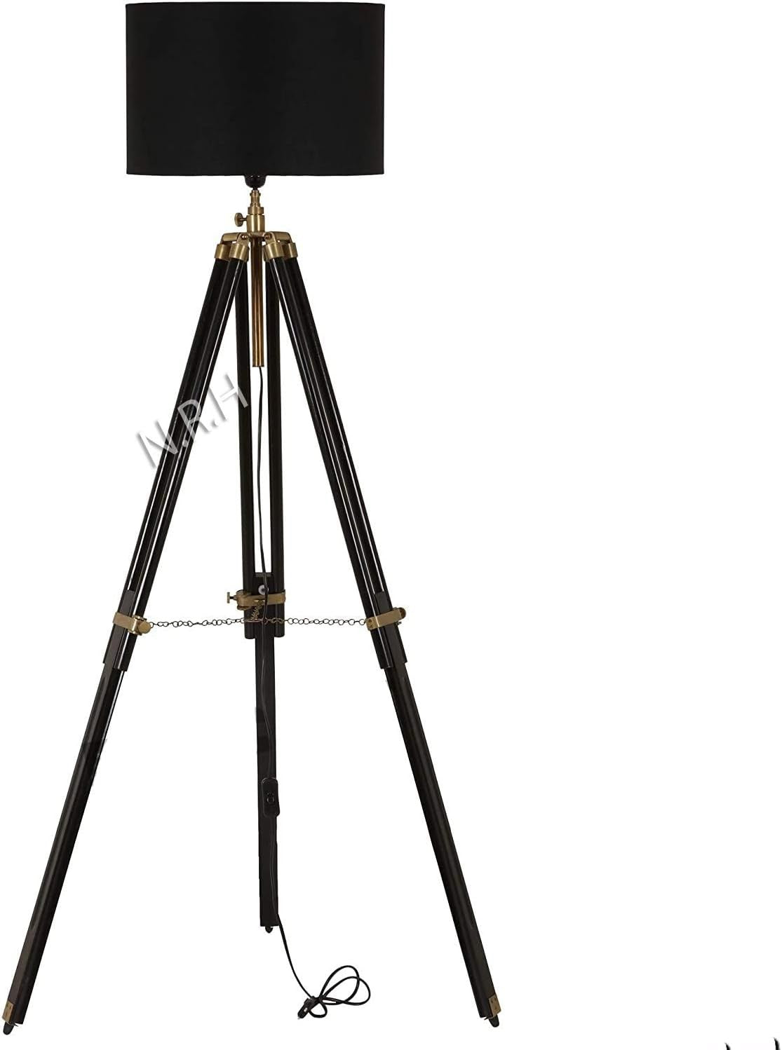 Tripod Floor Lamp Base Mid Century Black Standing Light Adjustable GU10