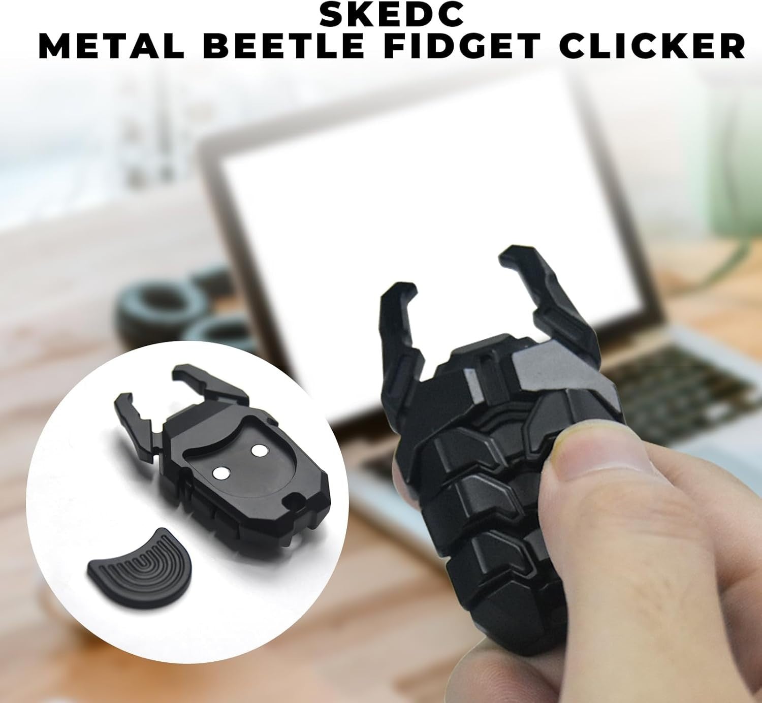 Metal Beetle Fidget Clicker Alloy EDC Stress Relief ADHD Desk Toy