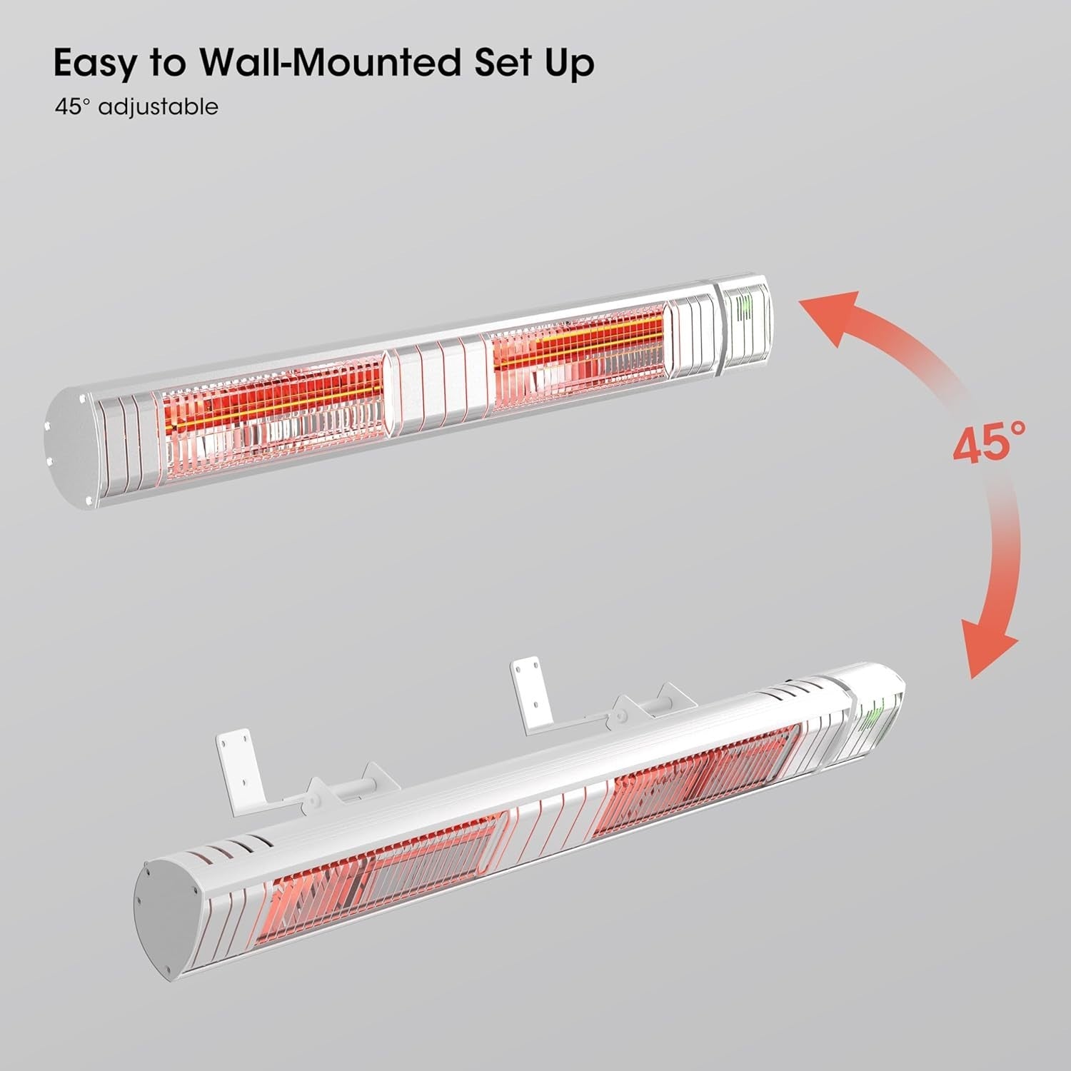 3000W Wall Mounted Outdoor Electric Patio Heater 3 Heat Levels IP65 Waterproof