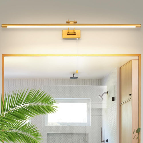 Adjustable LED Bathroom Wall Light 16W Brass Over Mirror 90cm
