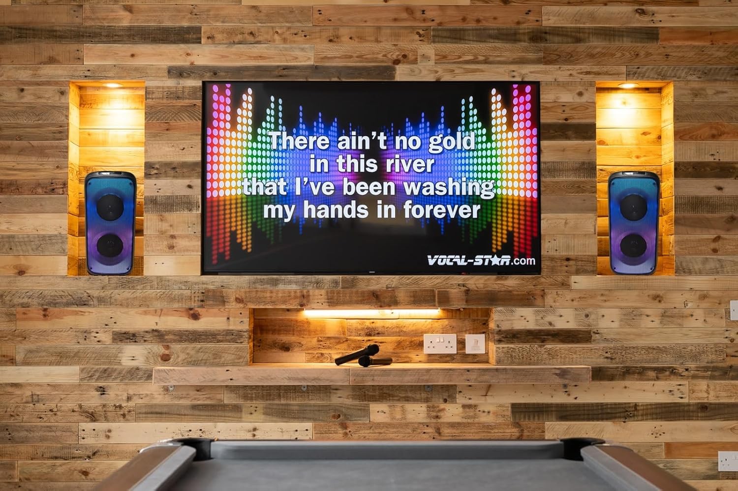 100W Bluetooth Karaoke Machine with 2 Wireless Mics LED