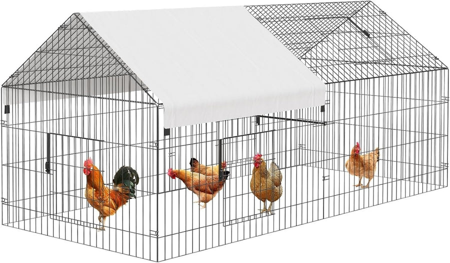 2.2x1m Walk In Metal Chicken Coop Run w UV Cover