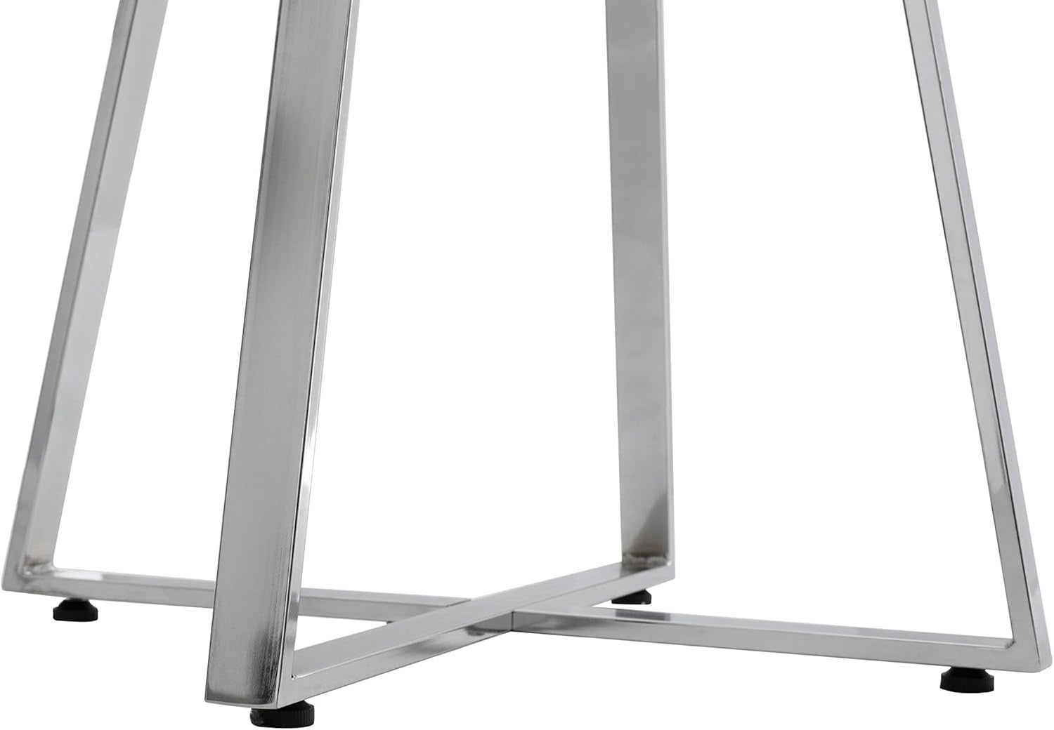 Modern Round Glass Dining Table Chrome Legs H76xW90xD90cm