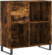 Modern Smoked Oak Vinyl Record Cabinet – Sturdy Storage & Display Unit