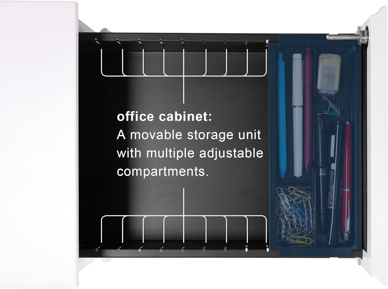 White Locking Metal File Cabinet 2 Drawer Under Desk Rolling Storage