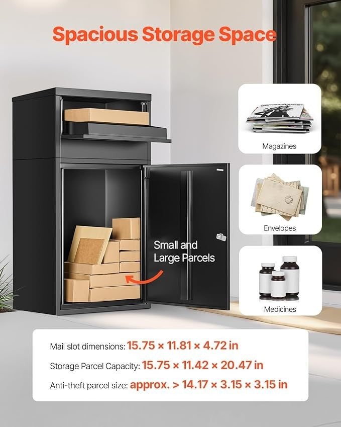 Lockable Parcel Drop Box – Waterproof Anti-Theft Large Mail Storage
