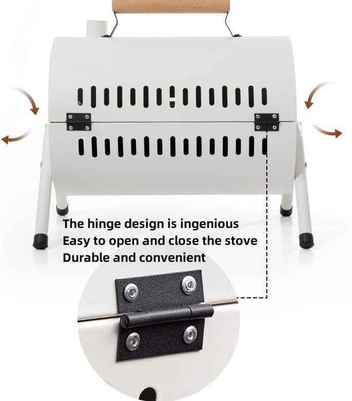 Portable Stainless Steel Charcoal BBQ Grill Foldable Double-Sided