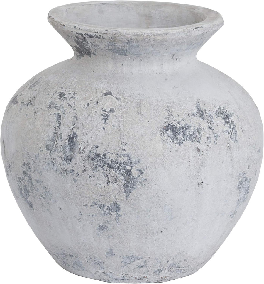 Antique White Ceramic Vase 31cm Rustic Bottle Shape Table Home Decor