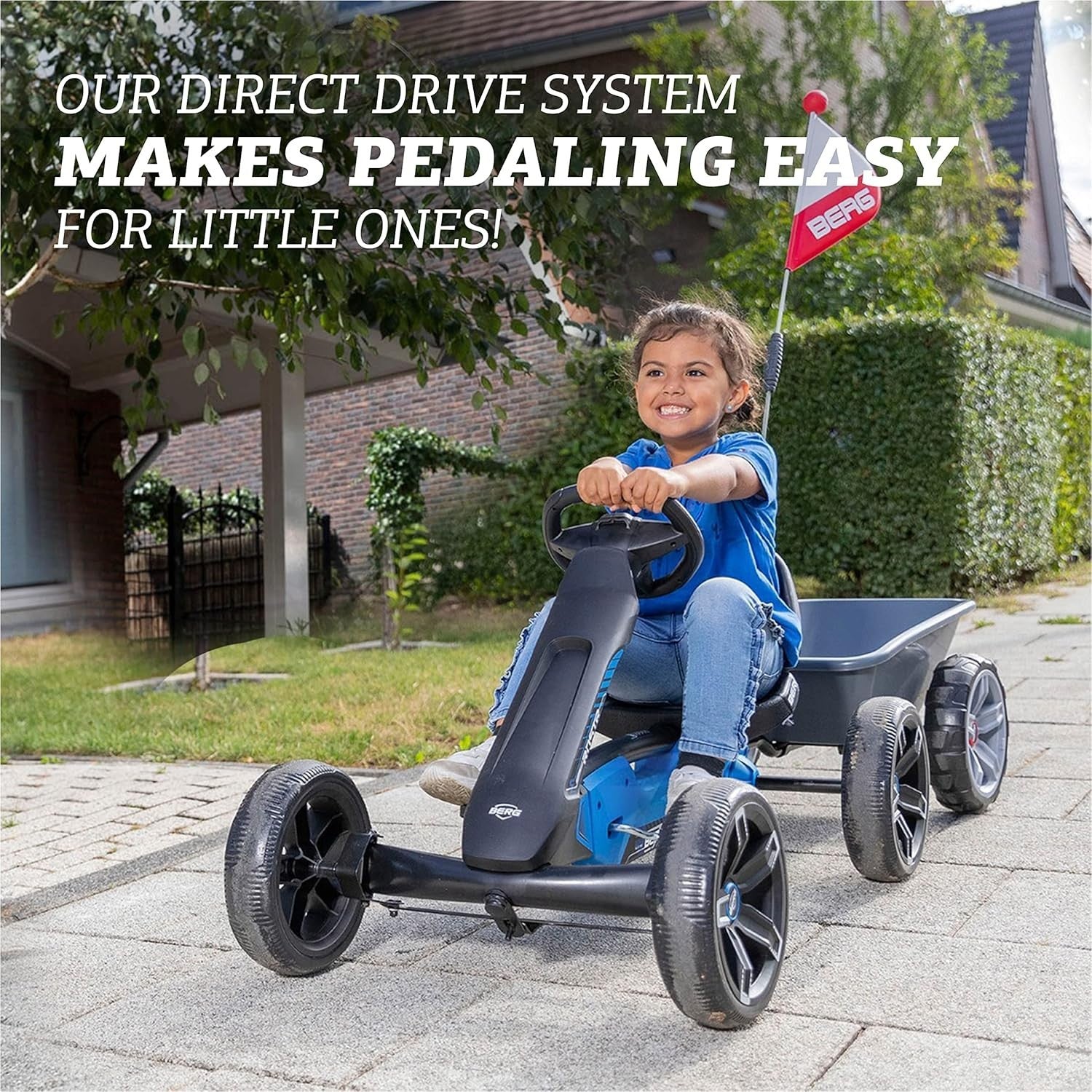 Kids Pedal Go Kart Ride On Car EVA Tyres Adjustable Seat Soundbox 2.5-6Y
