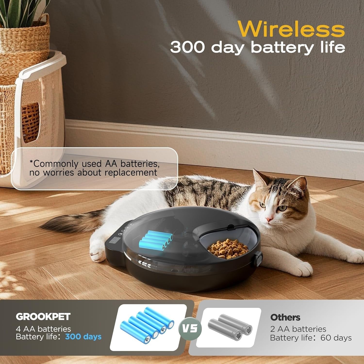 Automatic Wet Food Pet Feeder Timer Ice Pack Cordless 4 Meal Feeder