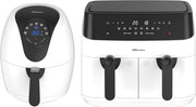 Air Fryer Set Dual Drawer 9L + 4.5L Basket Smart Presets Low Fat White