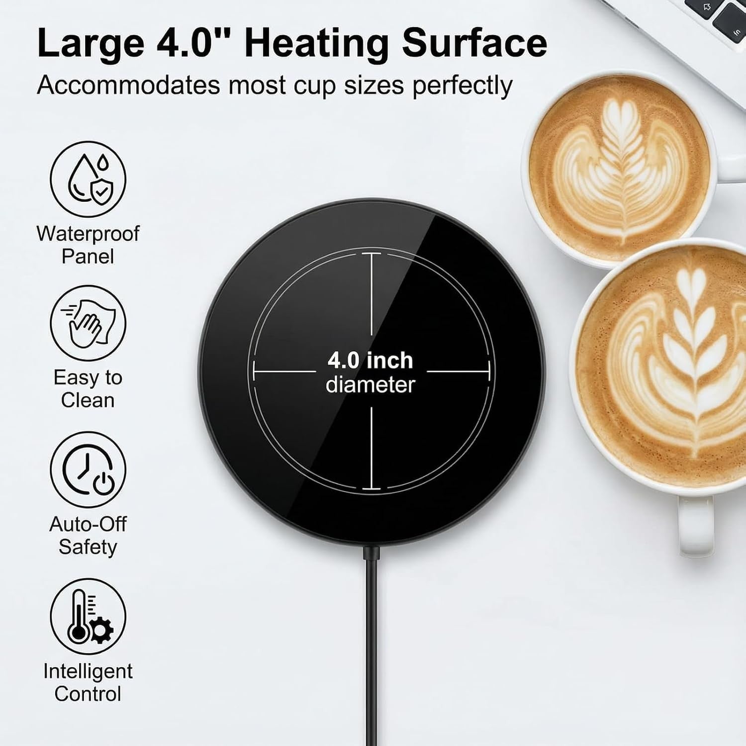 USB Coffee Mug Warmer 55°C Auto Shut Off Desk Heater