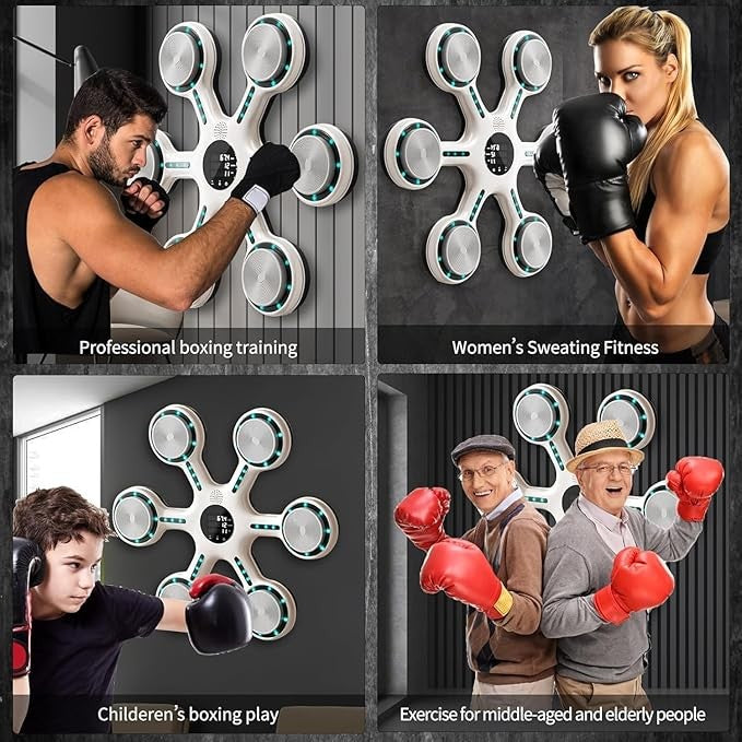 Smart Music Boxing Machine Bluetooth LED Wall Target Reaction Trainer
