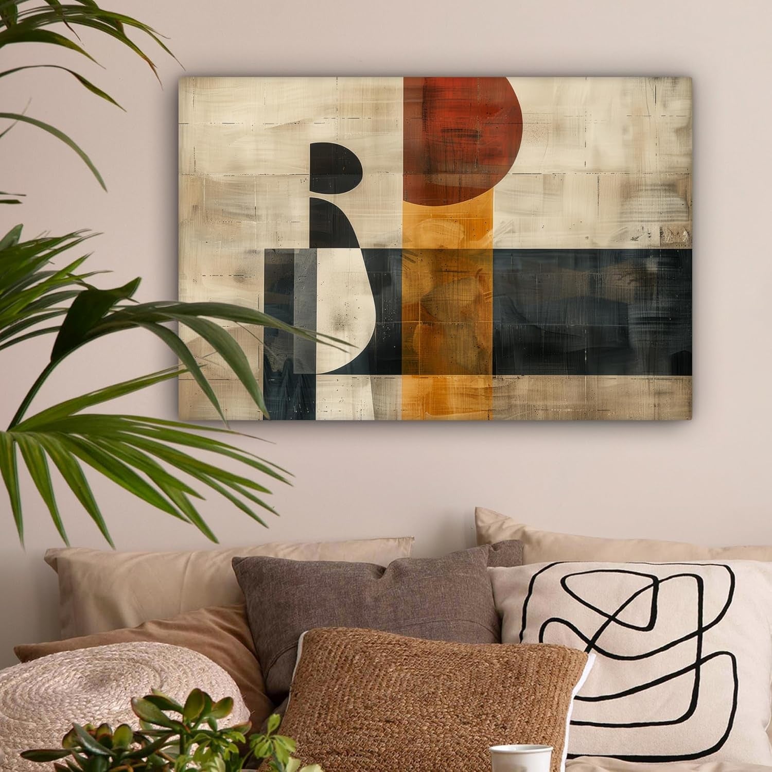 Abstract Canvas Wall Art 60x40cm Framed Modern Industrial Print
